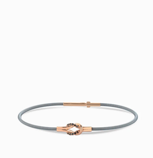 Bracciale MAN grigio oro & diamanti