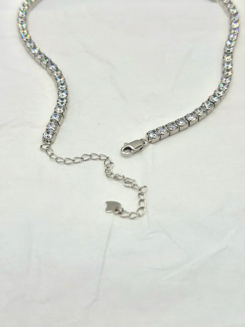 Collana choker TENNIS argento
