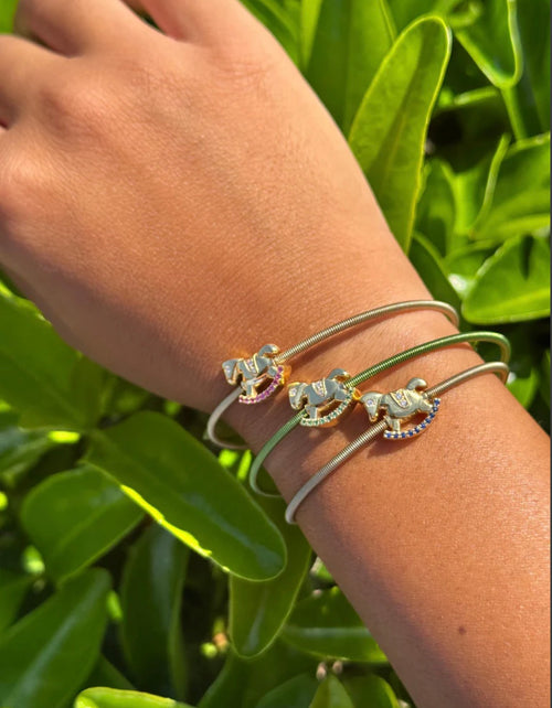 Bracciale cavalluccio a dondolo oro 9ct e diamanti