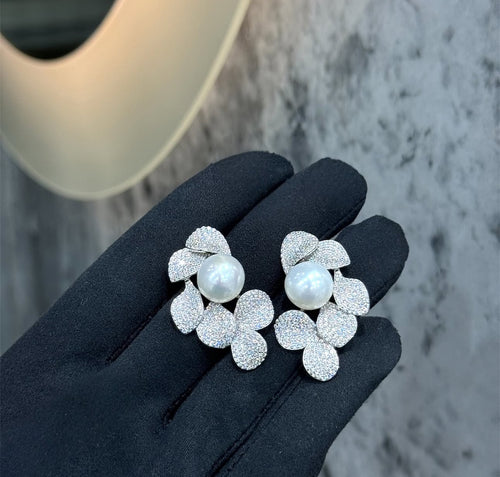 Orecchini ARGENTO foglia&perle 🍃