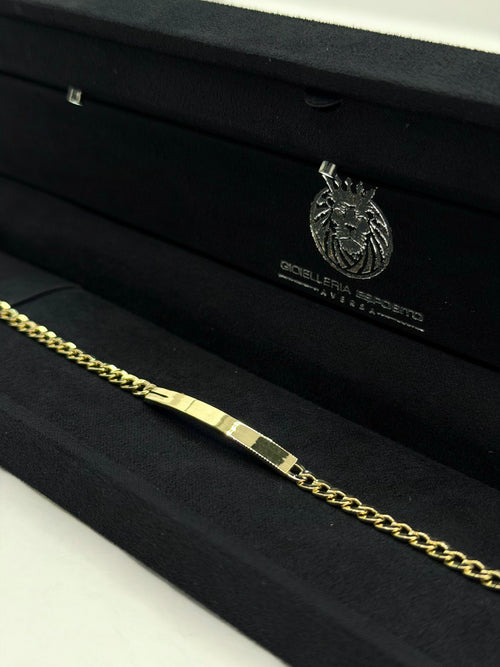 Bracciale targhetta personalizzato oro