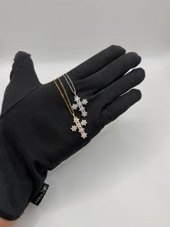 Collana croce FLOWERS argento