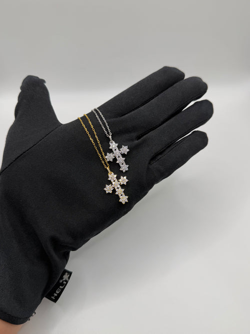 Collana croce FLOWERS argento