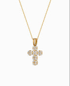 Collana croce quadrata SMALL oro e diamanti