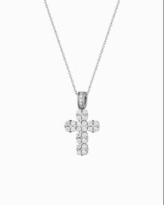 Collana croce quadrata SMALL oro e diamanti