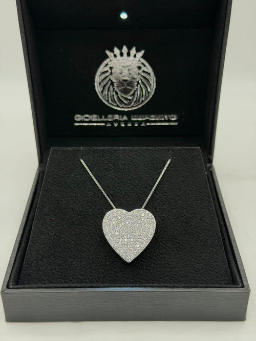Collana BIG HEART zirconato argento