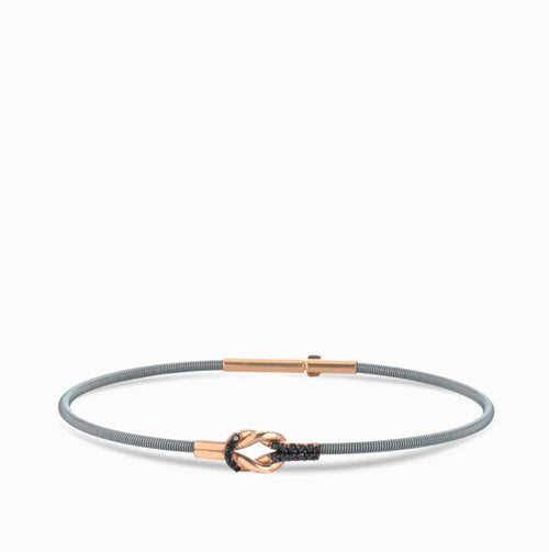 Bracciale MAN grigio oro & diamanti