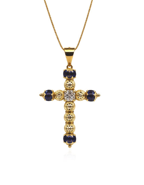 Collana croce MILLELUCI pietre colorate oro
