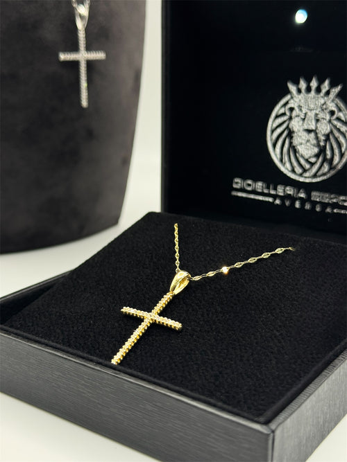 Croce minimal oro BIG zirconata