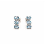 Orecchini oro 9ct acquamarina e diamanti