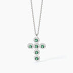 Croce argento smeraldo