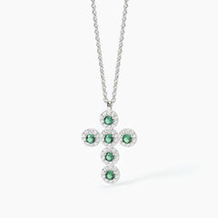 Croce argento smeraldo