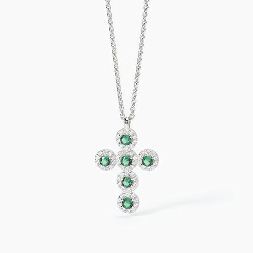 Croce argento smeraldo