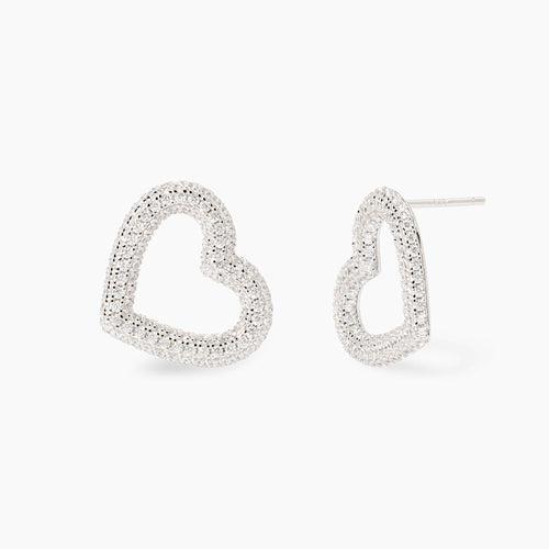 Orecchini HEART aperti argento