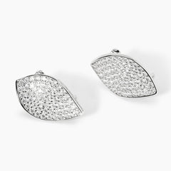 Orecchini FOGLIA pave’ argento