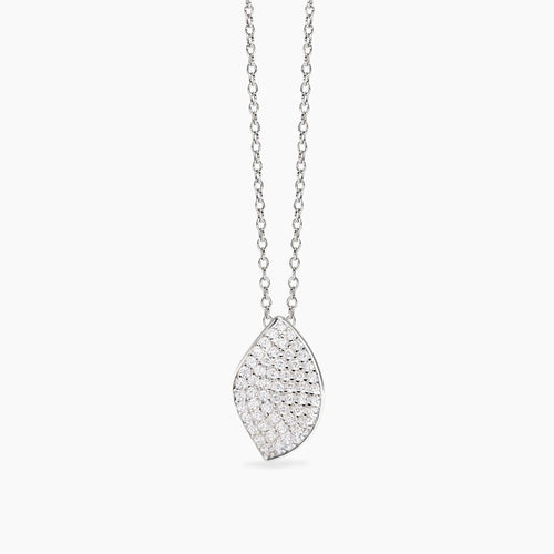Collana FOGLIA pave’ argento