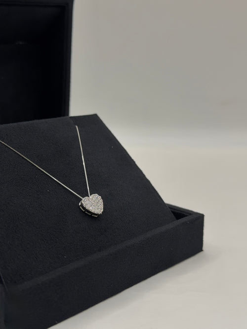 Collana cuoricino pave’ oro