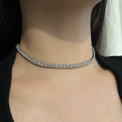 Collana choker TENNIS argento