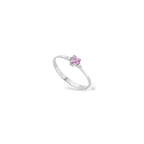Anello cuoricino zaffiro rosa e diamantini
