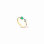 Anello bilogy smeraldo e diamanti