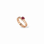 Anello groumette rubino e diamanti