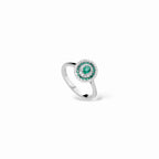 Anello ovale smeraldo e diamanti