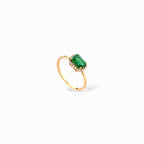 Anello quadrato smeraldo e diamanti