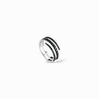 Anello snake diamanti neri