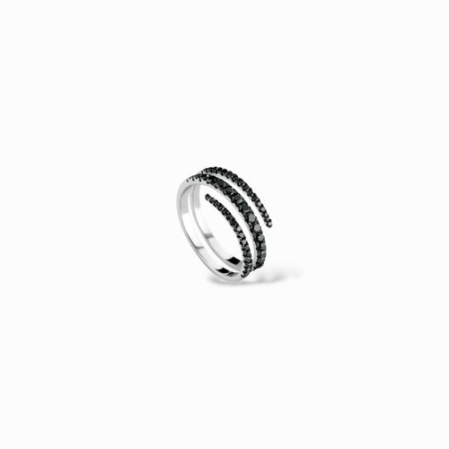 Anello snake diamanti neri