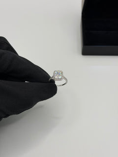 Anello MOISSANITE square argento