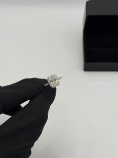 Anello MOISSANITE square argento