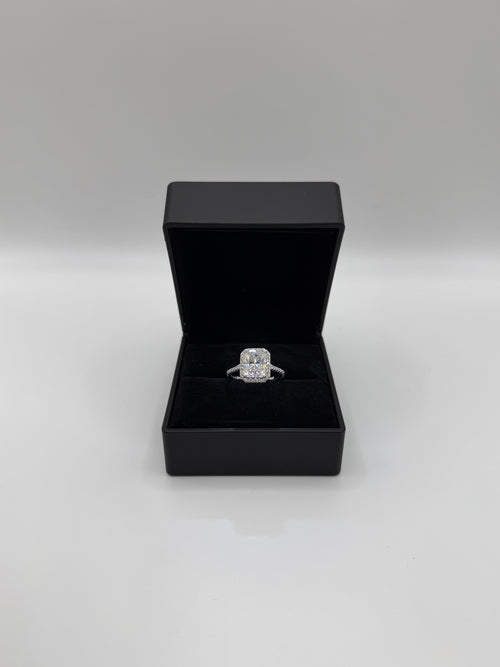Anello MOISSANITE square argento