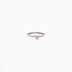 Anello solitario cuoricino oro e diamanti