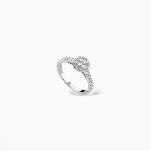 Anello solitario tondo oro e diamanti