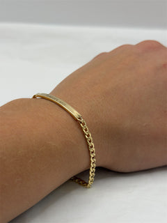 Bracciale targhetta personalizzato oro