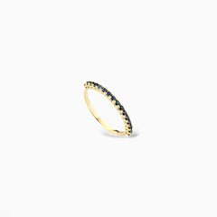 Anello mezza veretta oro e zaffiri