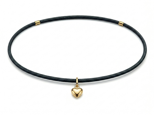 Cordino magnetico e cuoricino oro