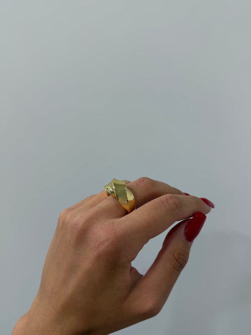 Anello onda liscia big oro