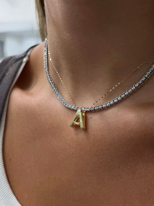 Collana lettera balloon oro