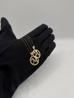 Collana con lettera cerchio big oro