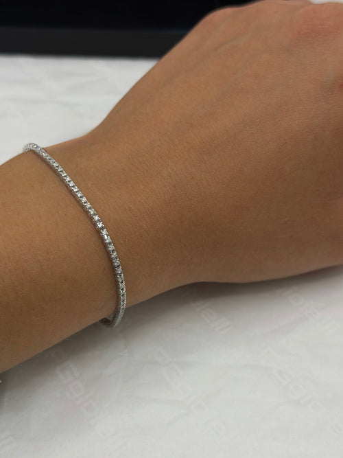 Bracciale tennis oro 9 ct e diamanti bianchi