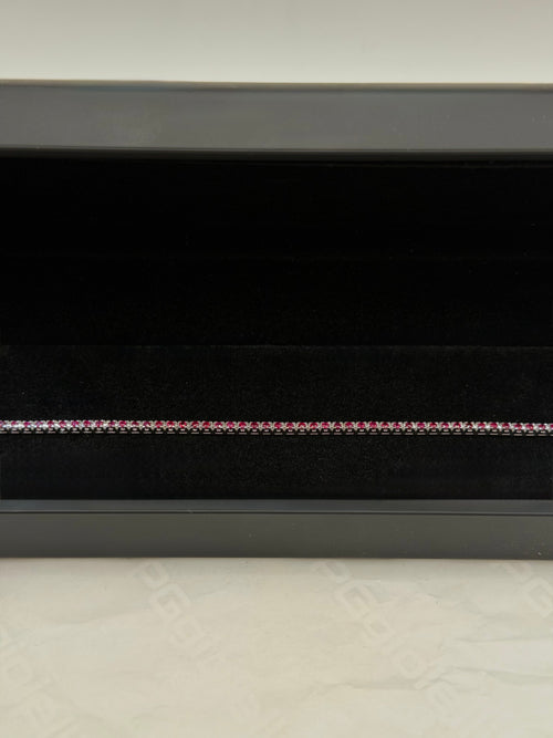 Bracciale tennis oro 9 ct e rubini rossi