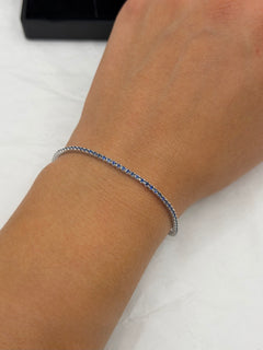 Bracciale tennis oro 9 ct e zaffiri blu
