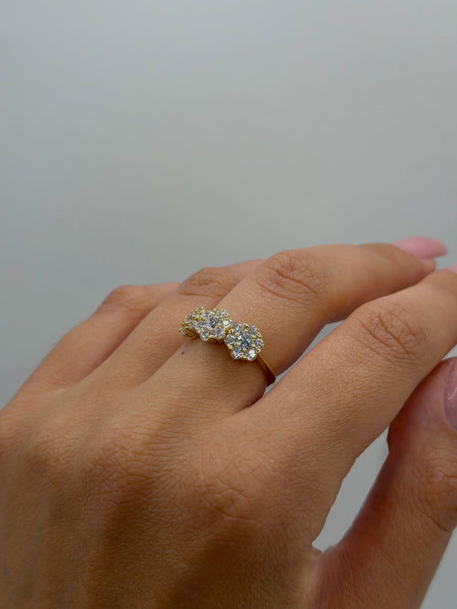 Anello trilogy fiori oro