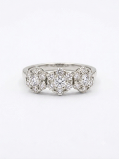 Anello trilogy fiori oro
