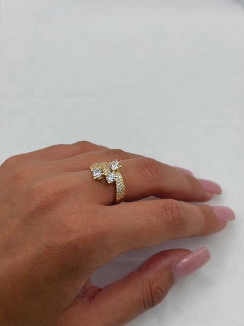 Anello trilogy modello Re C zirconato oro