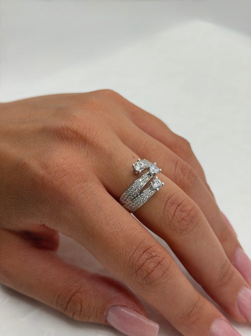 Anello trilogy modello Re C zirconato oro