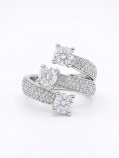 Anello trilogy modello Re C zirconato oro