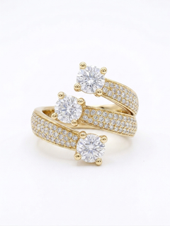 Anello trilogy modello Re C zirconato oro