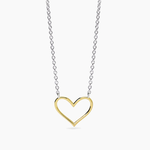 Collana CUORE d’amore argento-oro 9KT